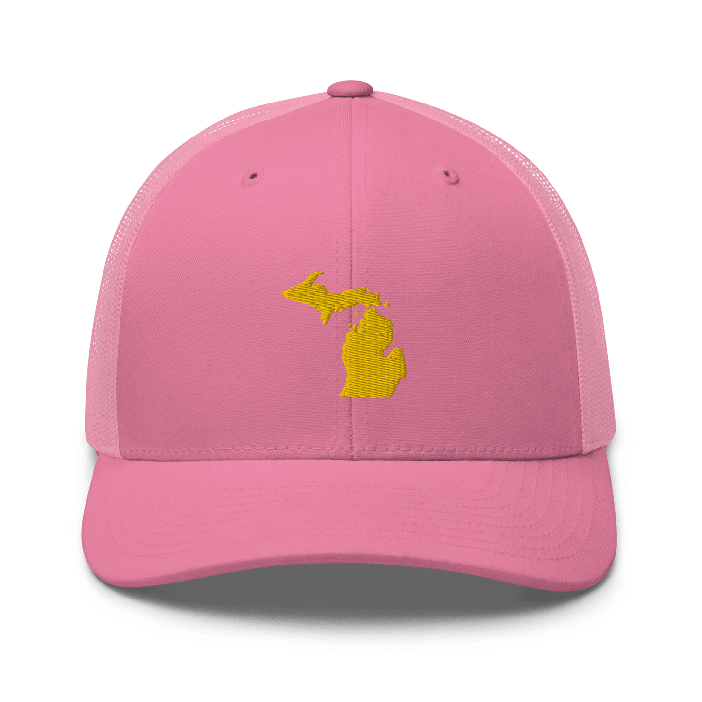 Michigan Trucker Hat (w/ Michigan Outline) | Gold Embroidery - Circumspice Michigan