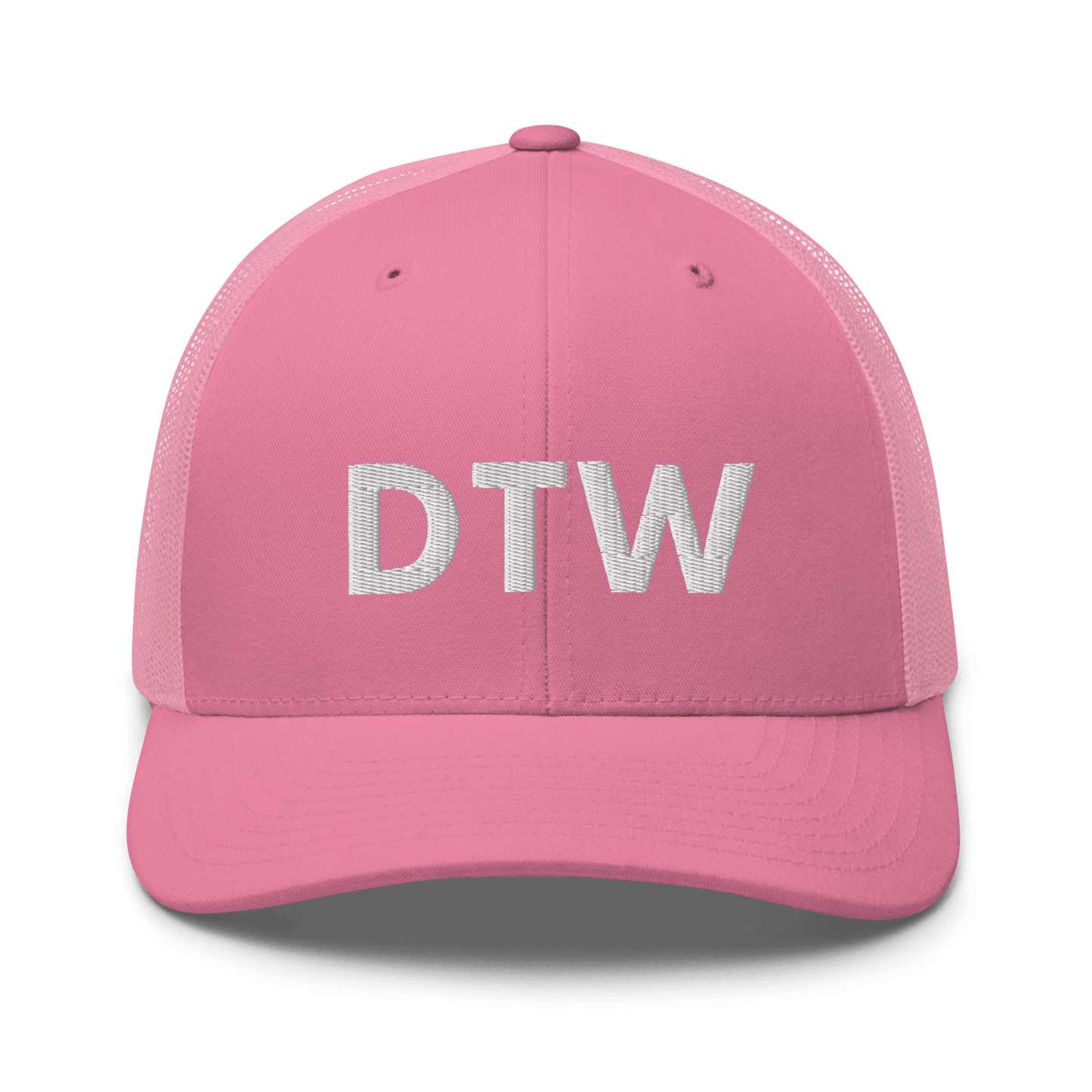 Detroit 'DTW' Trucker Hat | White/Black Embroidery - Circumspice Michigan