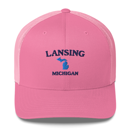 'Lansing Michigan' Trucker Hat (w/ Michigan Outline)