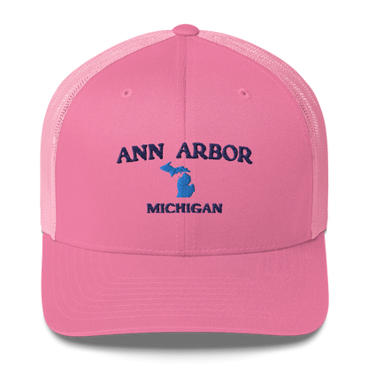 'Ann Arbor Michigan' Trucker Hat (w/ Michigan Outline)