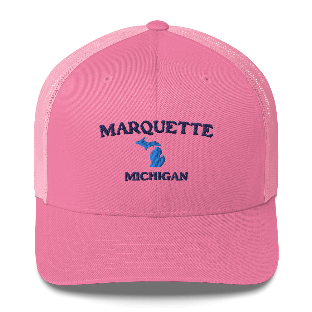 'Marquette Michigan' Trucker Hat (w/ Michigan Outline)