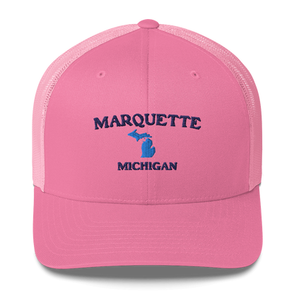 'Marquette Michigan' Trucker Hat (w/ Michigan Outline)