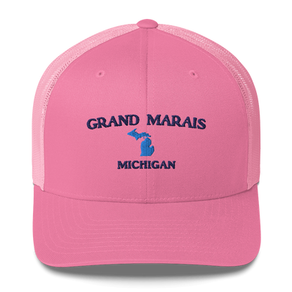 'Grand Marais Michigan' Trucker Hat (w/ Michigan Outline)