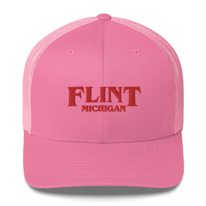 'Flint Michigan' Trucker Hat (1980s Drama Parody)