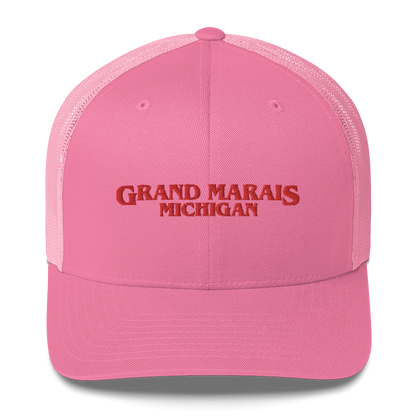 'Grand Marais Michigan' Trucker Hat (1980s Drama Parody)