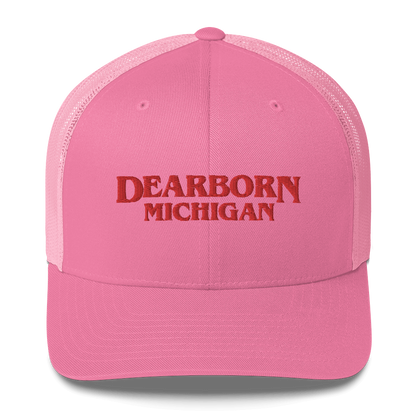 'Dearborn Michigan' Trucker Hat (1980s Drama Parody)