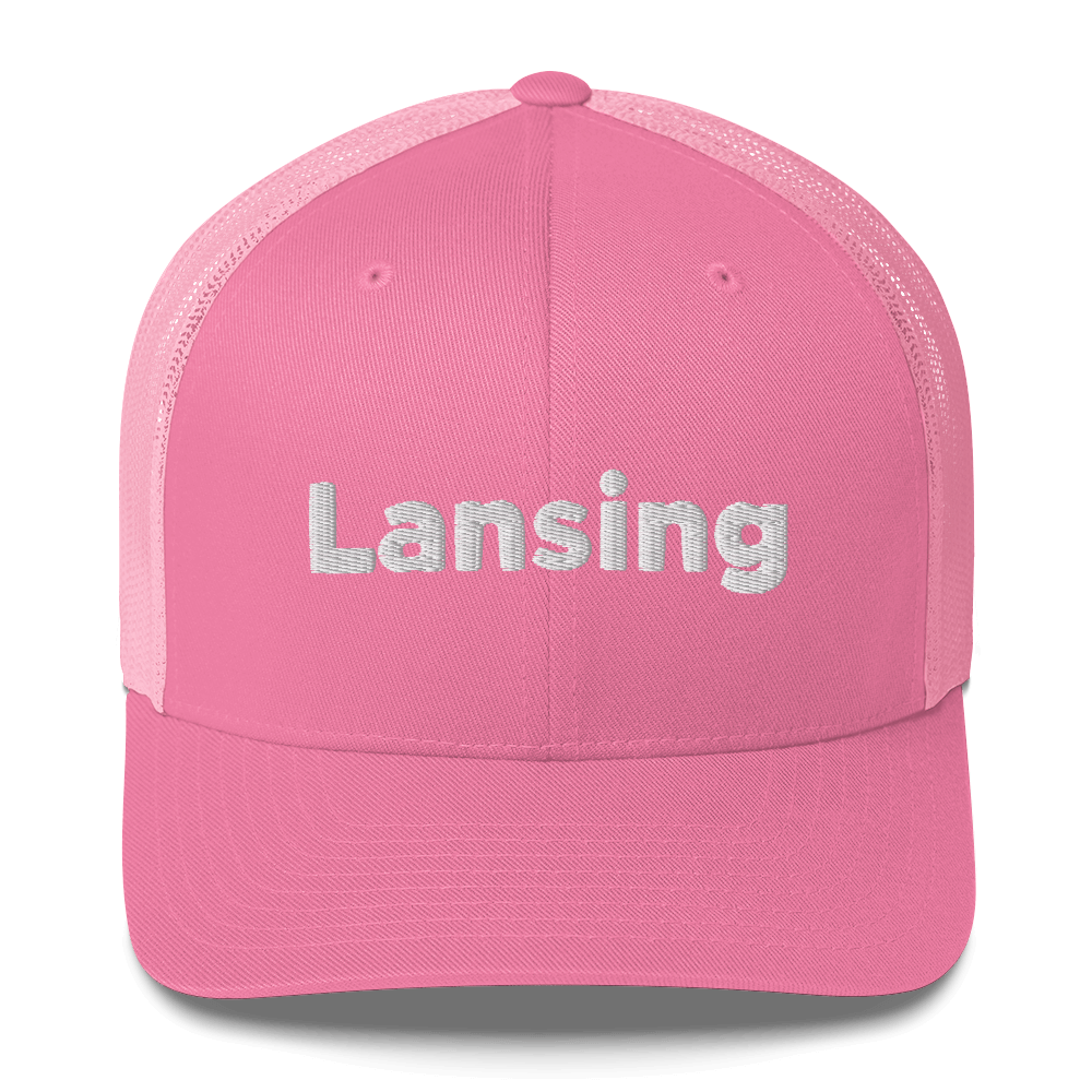 'Lansing' Trucker Hat | White/Black Embroidery