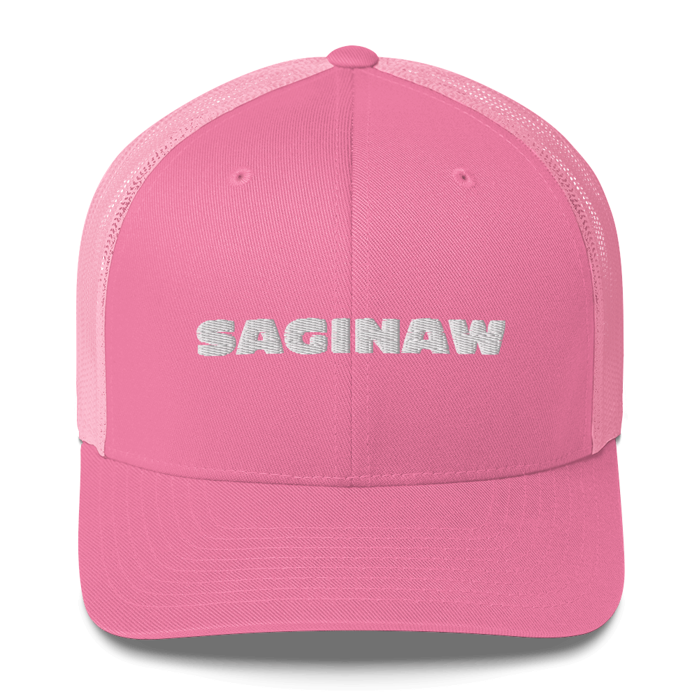 'Saginaw' Trucker Hat | White/Black Embroidery