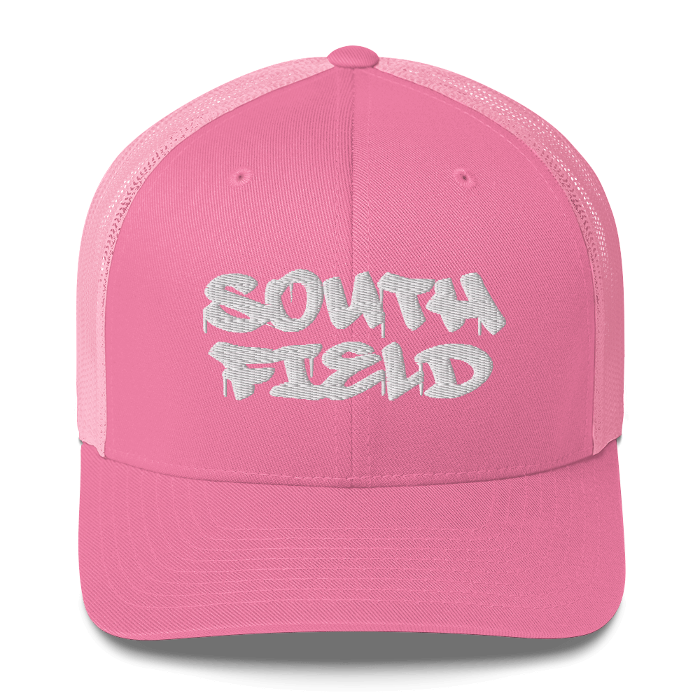 'Southfield' Trucker Hat | White/Black Embroidery