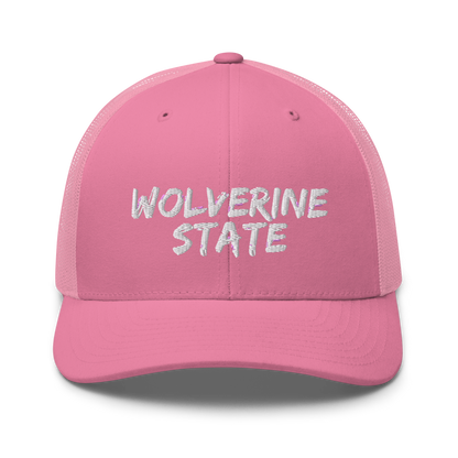 Michigan 'Wolverine State' Trucker Hat (Angry Brush Font)