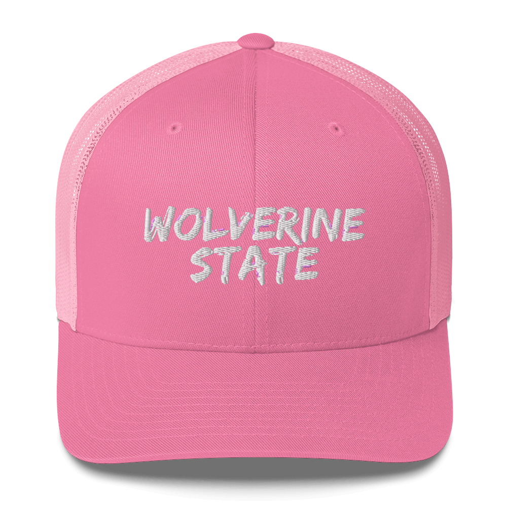 Michigan 'Wolverine State' Trucker Hat (Angry Brush Font)