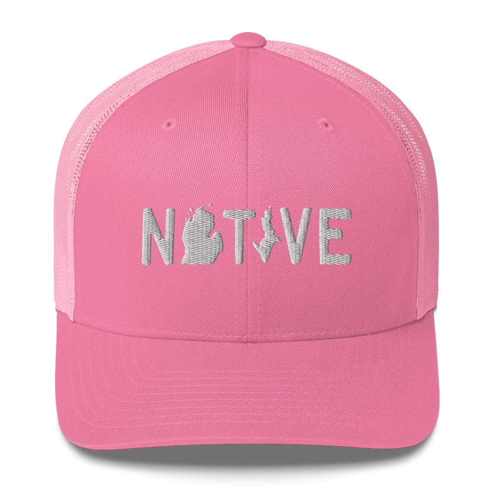 Michigan 'Native' Trucker Hat (Licence Plate Font)