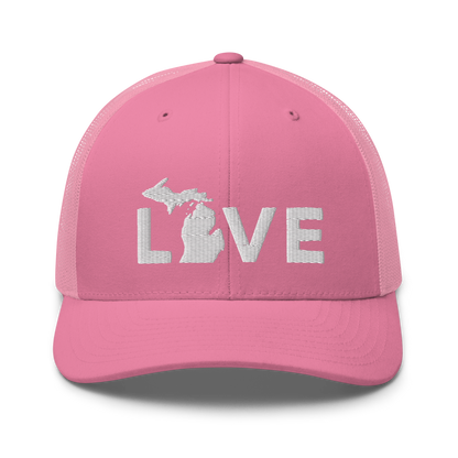 Michigan 'Love' Trucker Hat (Geometric Sans Font)