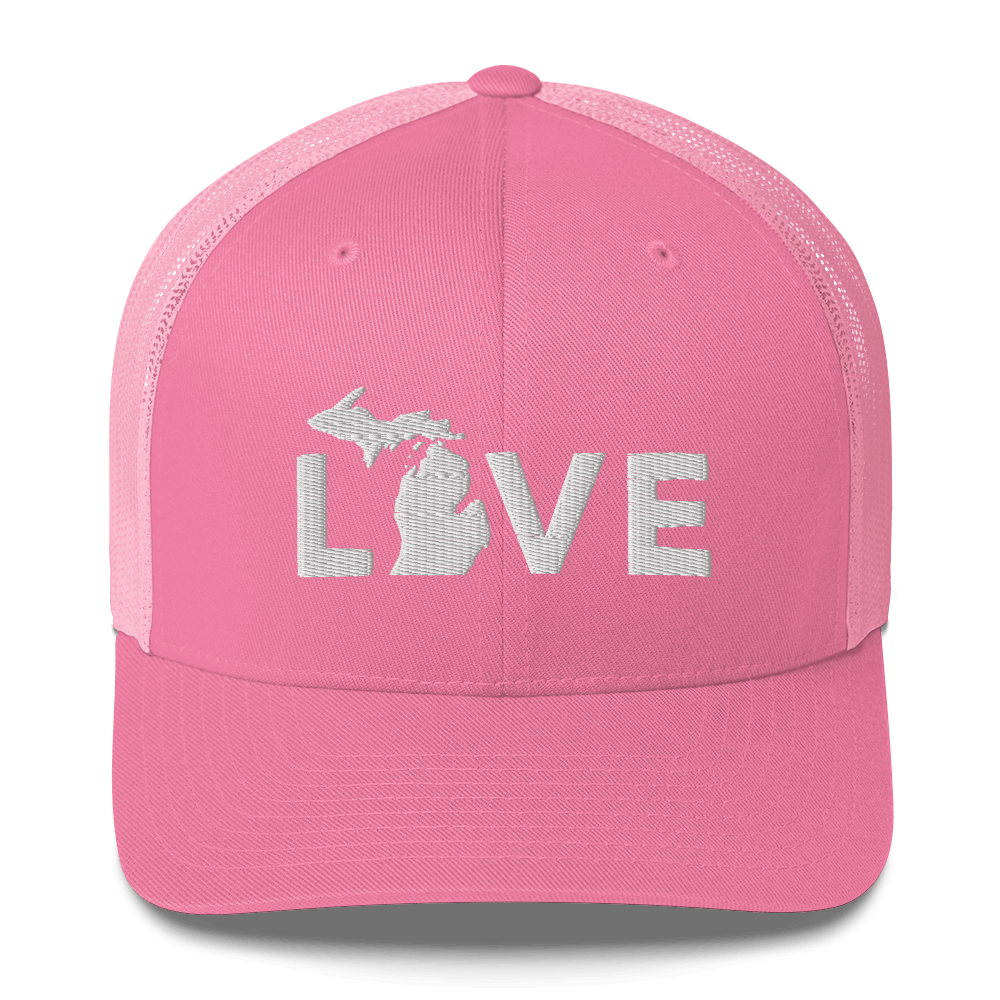 Michigan 'Love' Trucker Hat (Geometric Sans Font)