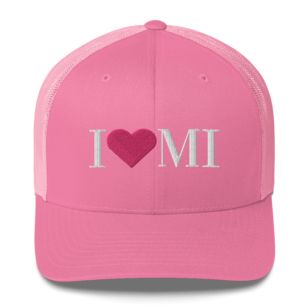 Michigan 'I ❤️ MI' Trucker Hat (Didone Font)