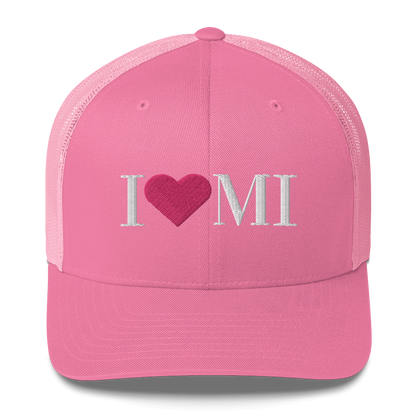 Michigan 'I ❤️ MI' Trucker Hat (Didone Font)