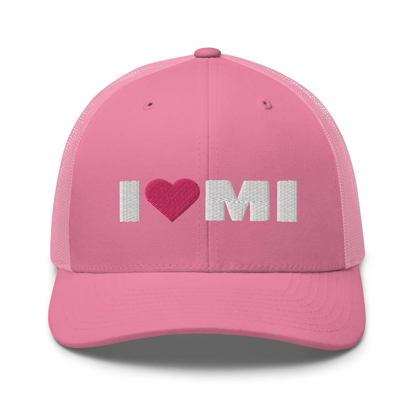 Michigan 'I ❤️ MI' Trucker Hat (French Olive Font)