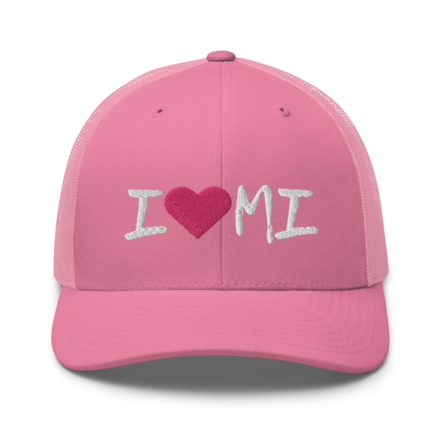 Michigan 'I ❤️ MI' Trucker Hat (Brush Font)