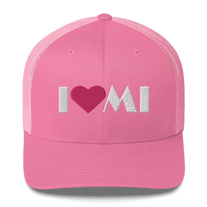 Michigan 'I ❤️ MI' Trucker Hat (Art Deco Font)