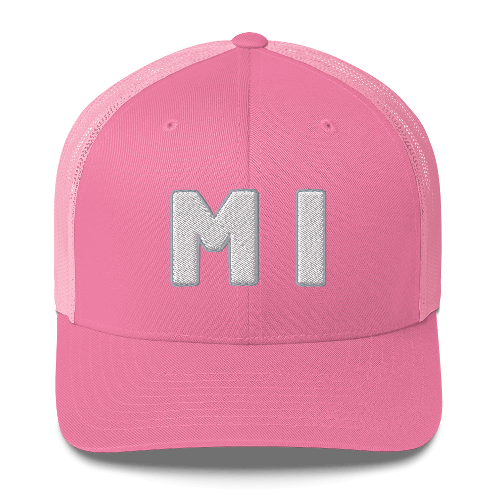 Michigan 'MI' Trucker Hat (1940s Baseball Font)