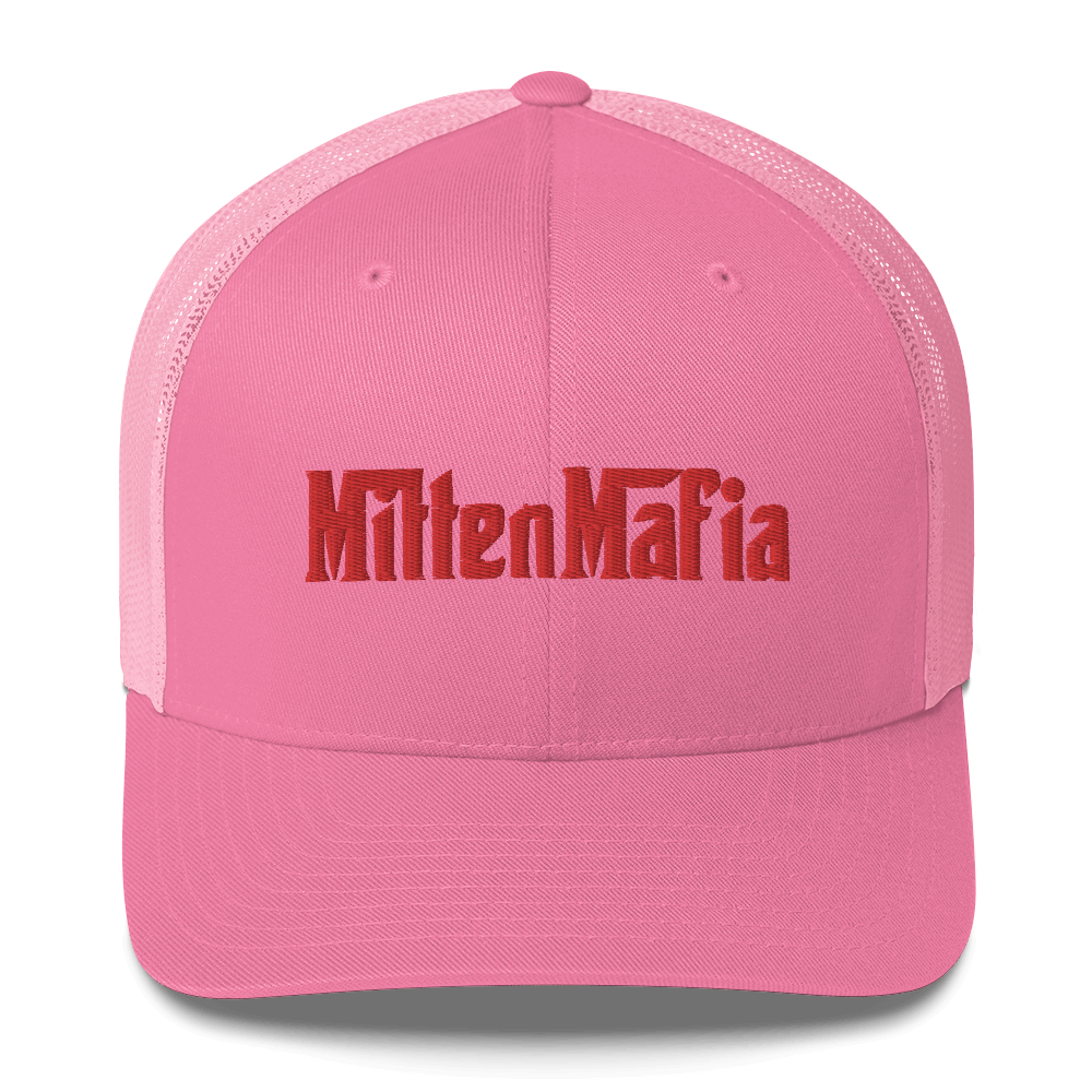 Michigan 'MittenMafia' Trucker Hat (Gangster Font) | Red Embroidery