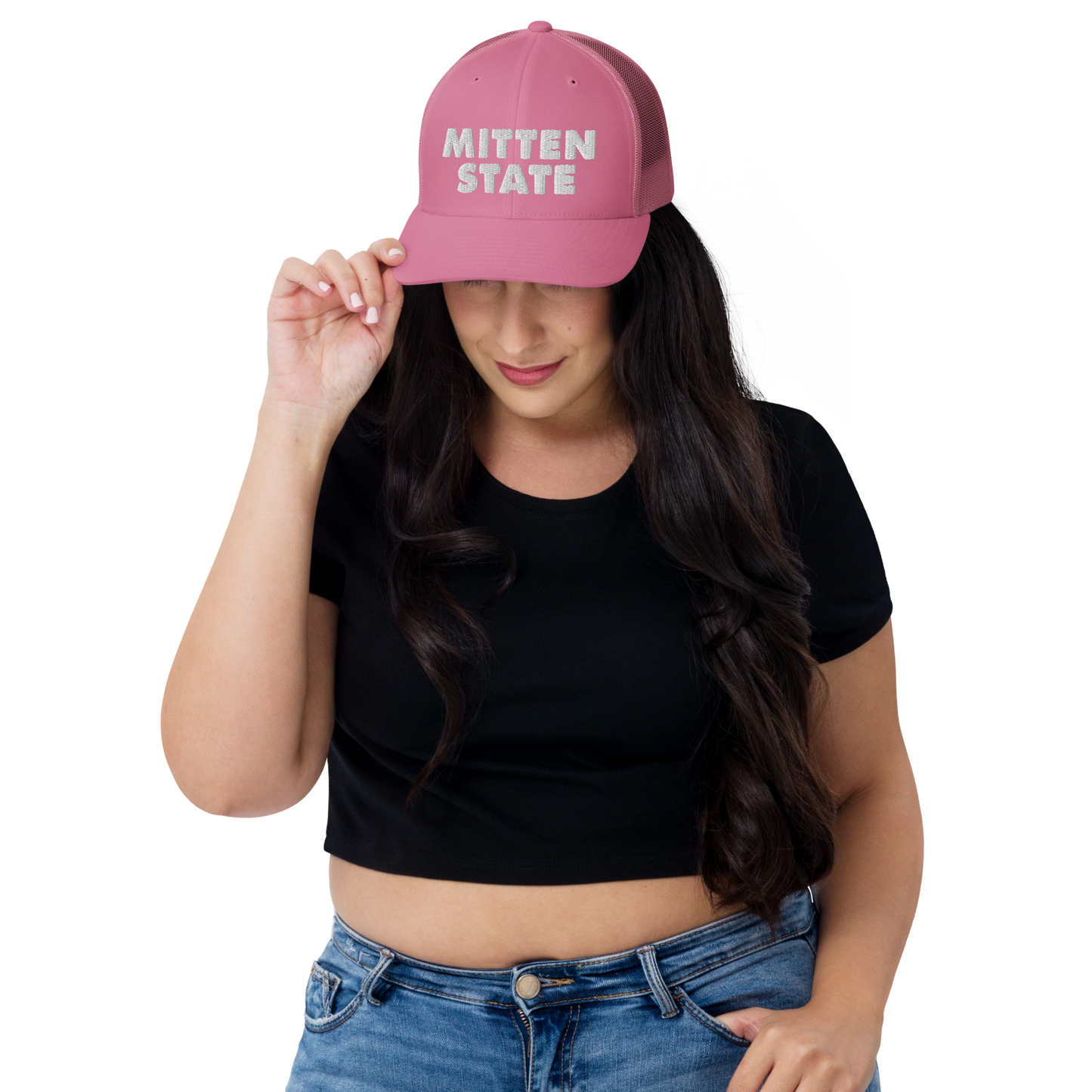 Michigan 'Mitten State' Trucker Hat (Geometric Sans Font)