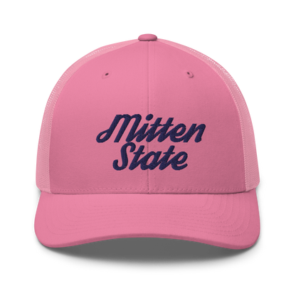 Michigan 'Mitten State' Trucker Hat (Script Font)