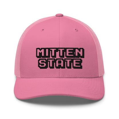 Michigan 'Mitten State' Trucker Hat (Arcade Font)