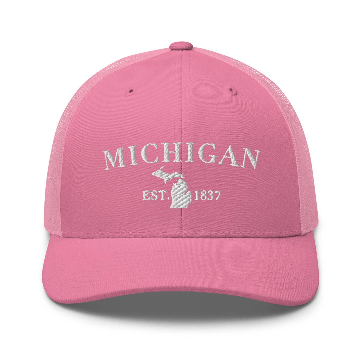 'Michigan EST 1837' Trucker Hat (Didone Font)