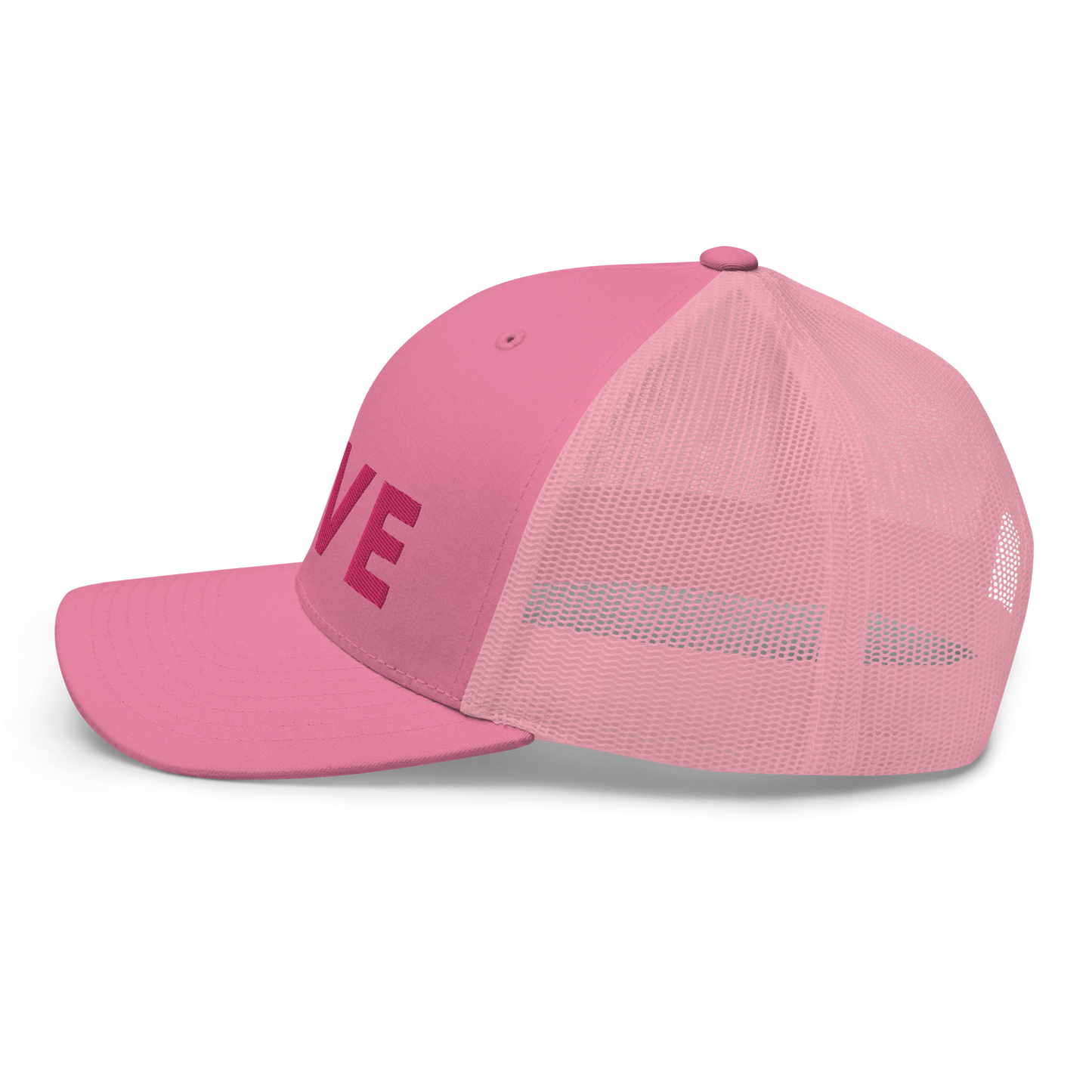 Michigan 'Love' Trucker Hat (Geometric Sans Font) | Pink Embrodiery