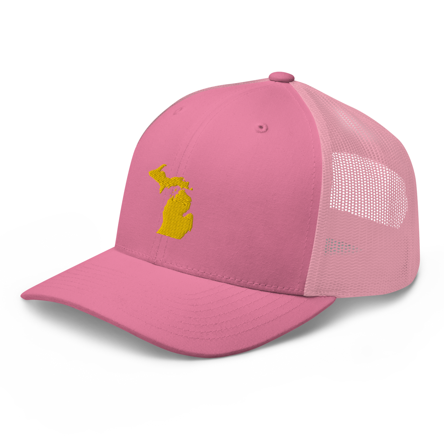 Michigan Trucker Hat (w/ Michigan Outline) | Gold Embroidery