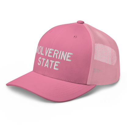 Michigan 'Wolverine State' Trucker Hat (Licence Plate Font)