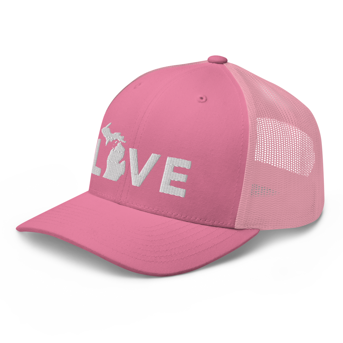 Michigan 'Love' Trucker Hat (Geometric Sans Font)