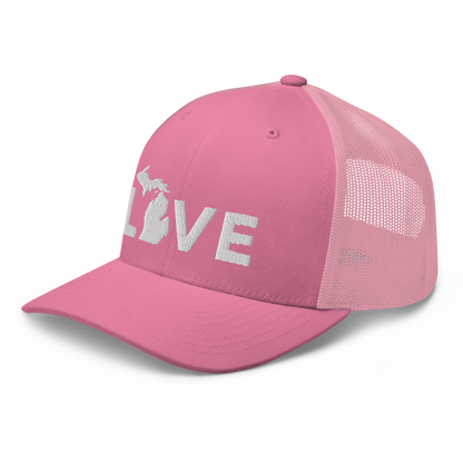 Michigan 'Love' Trucker Hat (Geometric Sans Font)