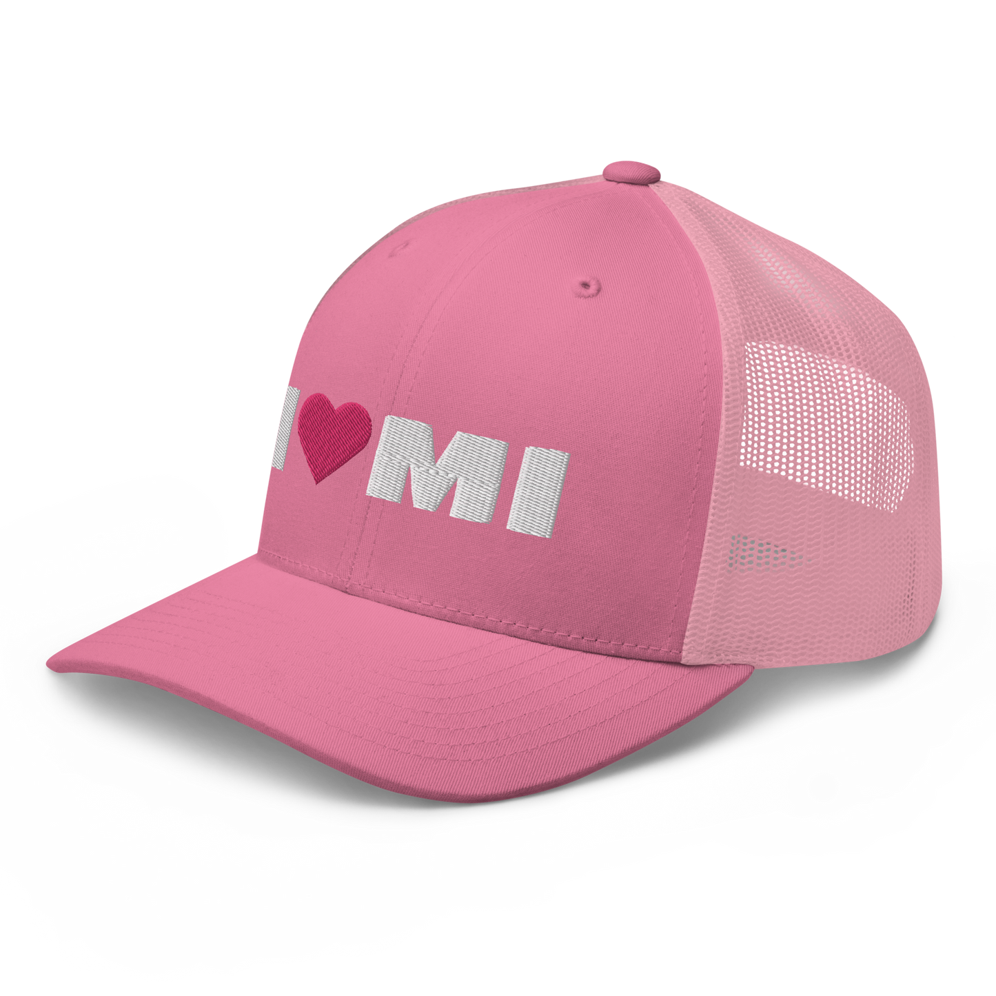 Michigan 'I ❤️ MI' Trucker Hat (French Olive Font)