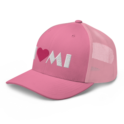 Michigan 'I ❤️ MI' Trucker Hat (Art Deco Font)