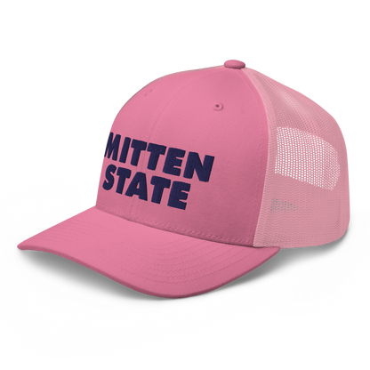 Michigan 'Mitten State' Trucker Hat (Geometric Sans Font)