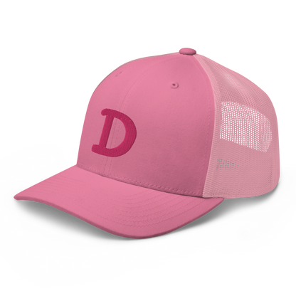 Detroit 'Old French D' Trucker Hat | Pink Embroidery