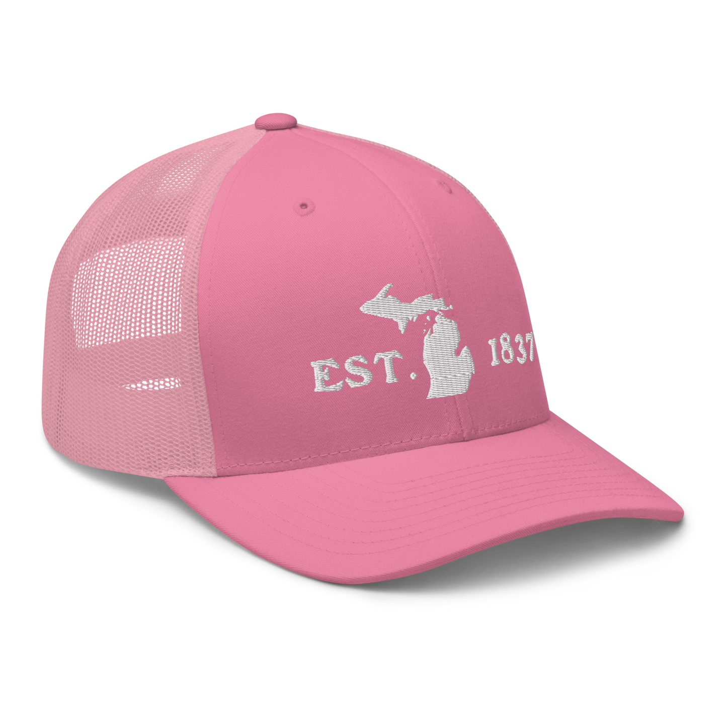 Michigan 'EST 1837' Trucker Hat (Woodcut Font)