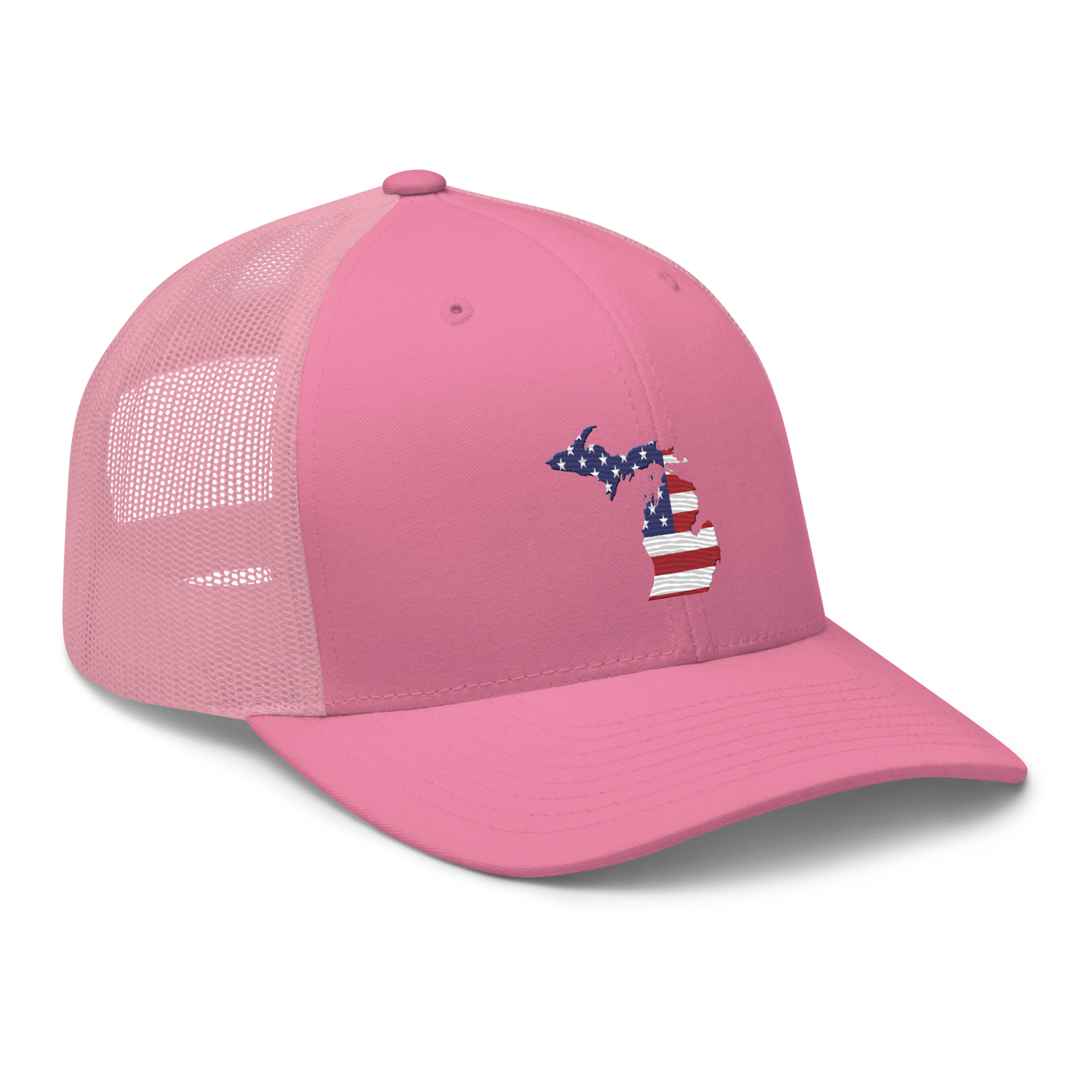 State of Michigan Trucker Hat (w/ USA Flag Outline)