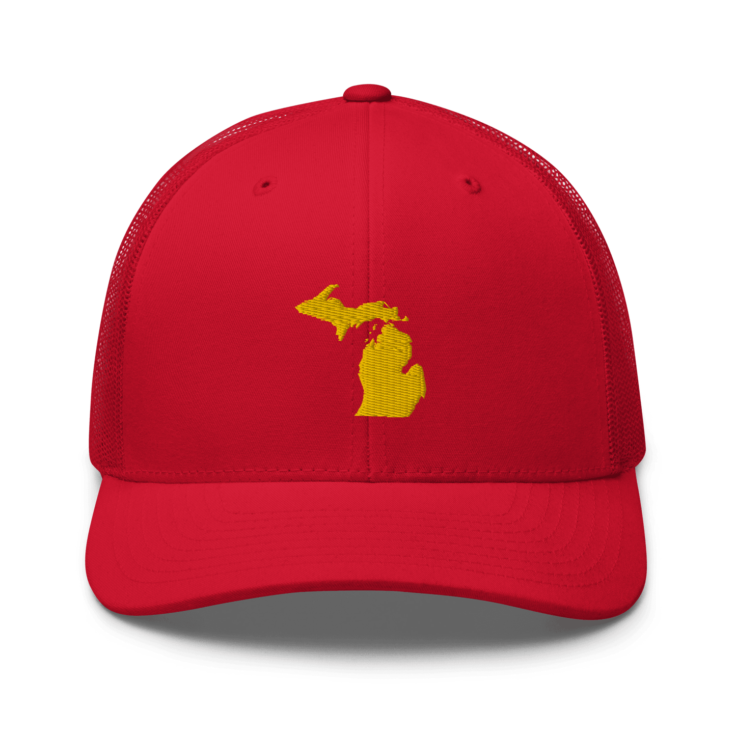 Michigan Trucker Hat (w/ Michigan Outline) | Gold Embroidery - Circumspice Michigan