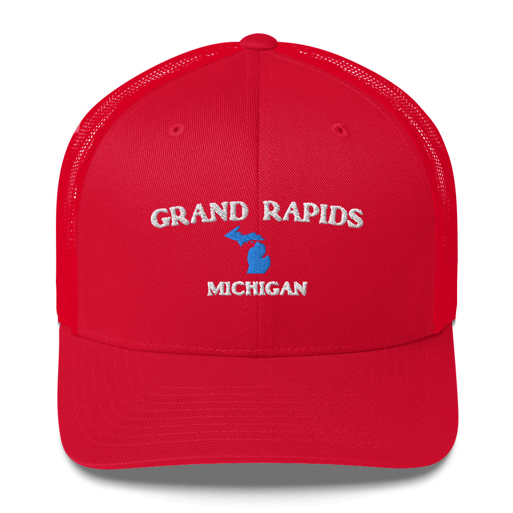 'Grand Rapids Michigan' Trucker Hat (w/ Michigan Outline)