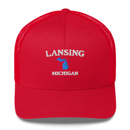 'Lansing Michigan' Trucker Hat (w/ Michigan Outline)