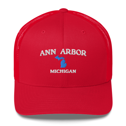 'Ann Arbor Michigan' Trucker Hat (w/ Michigan Outline)