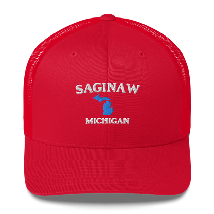 'Saginaw Michigan' Trucker Hat (w/ Michigan Outline)