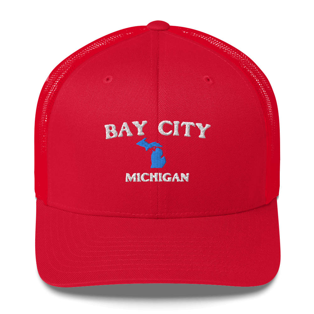 'Bay City Michigan' Trucker Hat (w/ Michigan Outline)