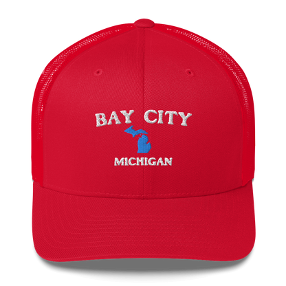 'Bay City Michigan' Trucker Hat (w/ Michigan Outline)