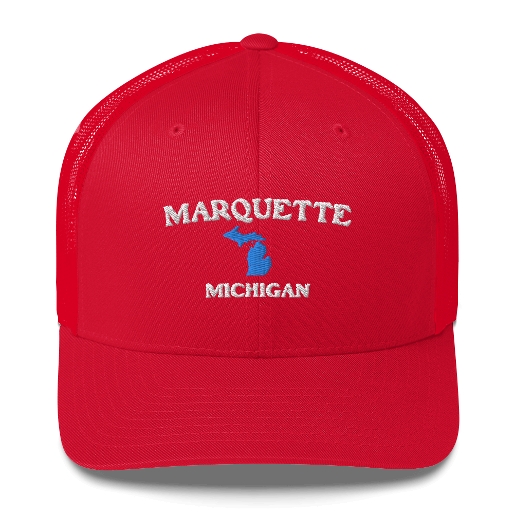 'Marquette Michigan' Trucker Hat (w/ Michigan Outline)