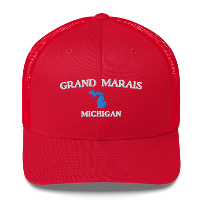 'Grand Marais Michigan' Trucker Hat (w/ Michigan Outline)