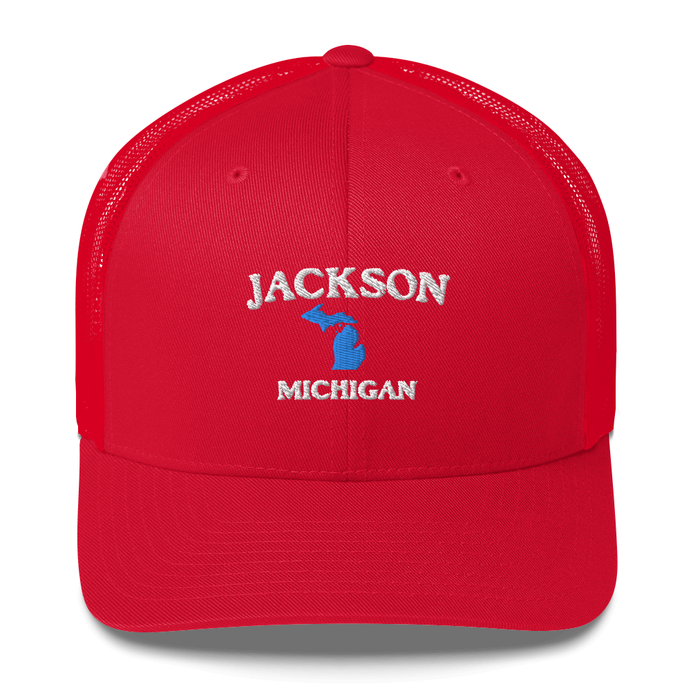 'Jackson Michigan' Trucker Hat (w/ Michigan Outline)